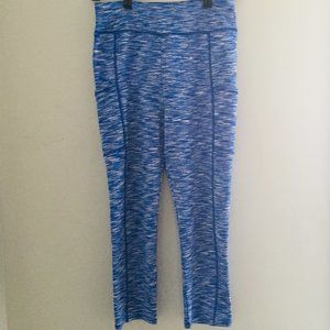 J. Crew Spacedyed Blue And White Stripe Athletic Crop Leggings Size Small